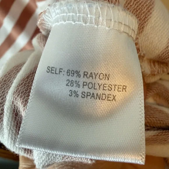 Jane + Delancey Blush Pink Striped Dolman Sleeve Top Casual Boho Scoop Neck Tee - Picture 4 of 8